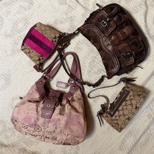 Coach Pink and Brown Women's Bags